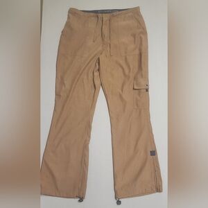 Abercrombie & Fitch Women's Cargo Pants Size XL Brown Nylon Flare Pockets